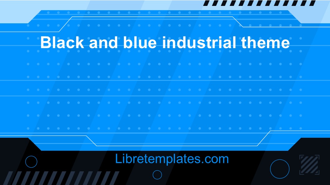Black and blue industrial theme