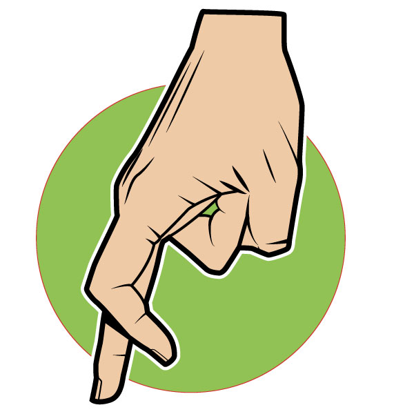 Gesto de la mano de los dedos caminando