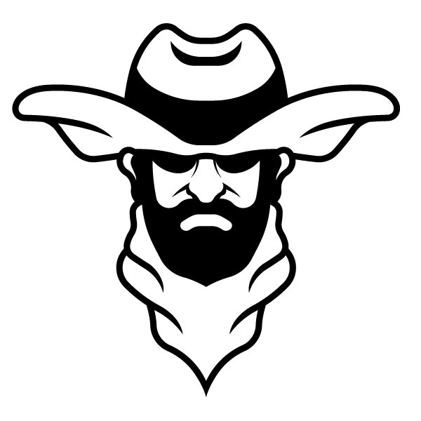 Silueta de un hombre barbudo con sombrero