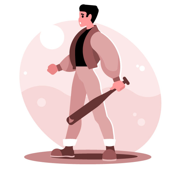 Un tipo con un bate de béisbol