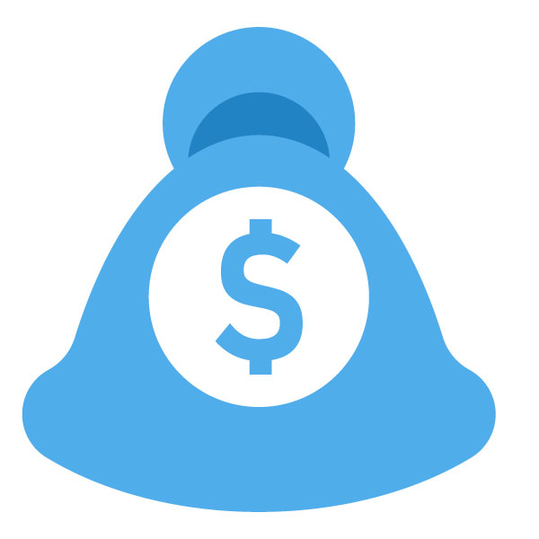 Bolsa de dinero con el símbolo del dólar