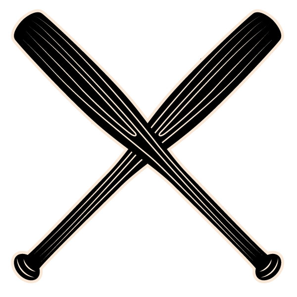 Bates de béisbol cruzados
