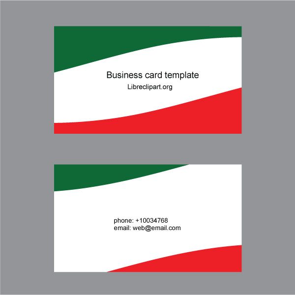 Plantilla de tarjeta de visita verde, blanca y roja