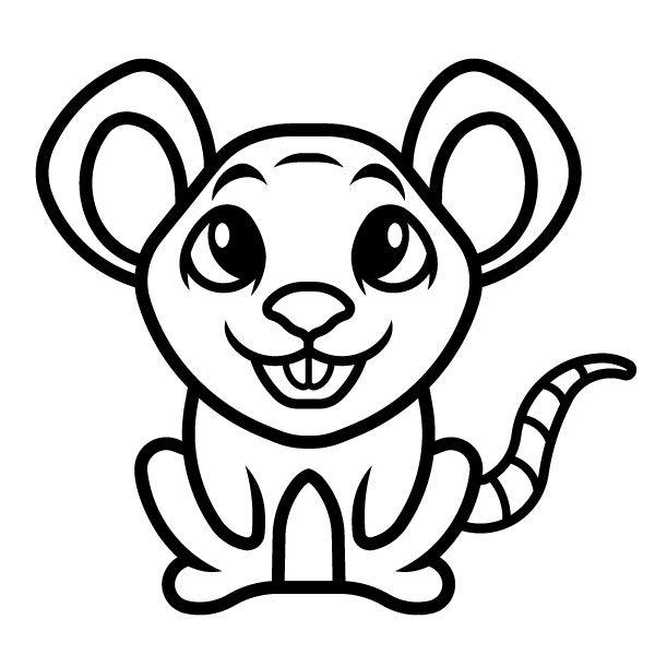 Silueta de un lindo ratón