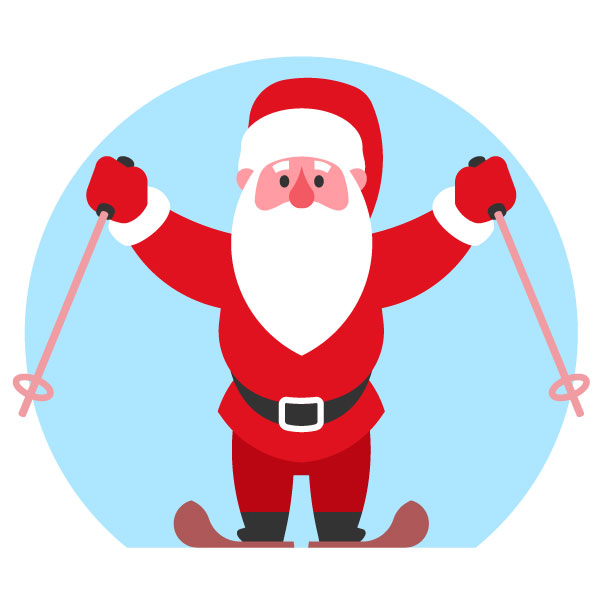 Papá Noel con esquís
