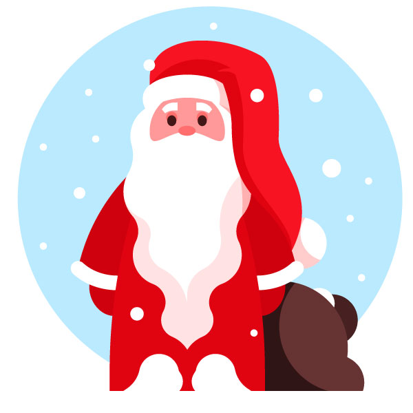 Papá Noel con una bolsa de regalos