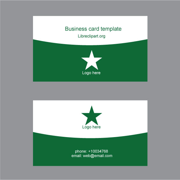 Plantilla de tarjeta de visita verde y blanca