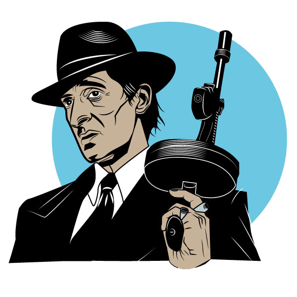 Gángster con pistola Thompson