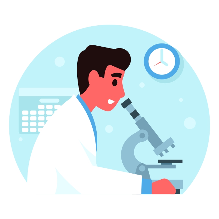 Investigador que trabaja con un microscopio