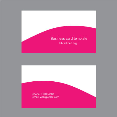 Plantilla sencilla de tarjeta de visita rosa y blanca