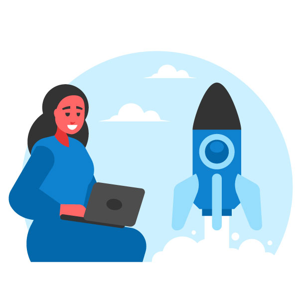 Frau gründet ein Start-up