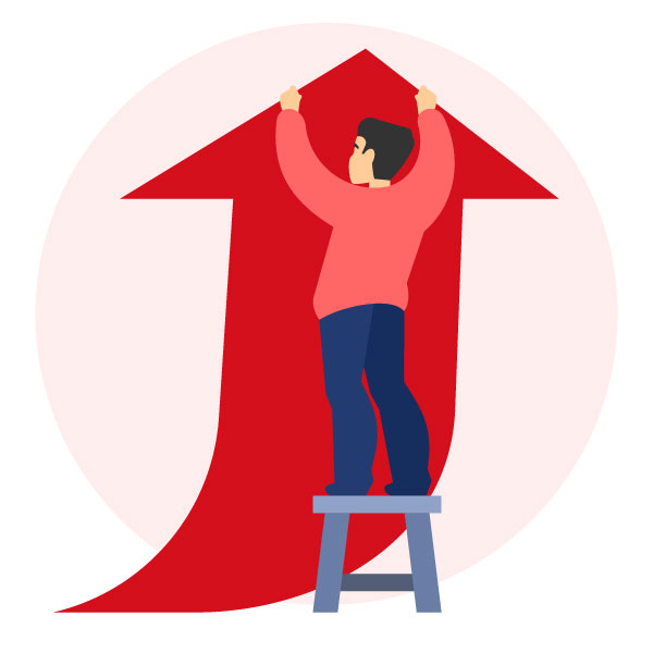 Concepto de beneficios crecientes