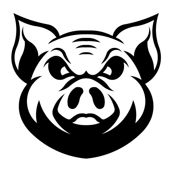 Silueta de cabeza de cerdo