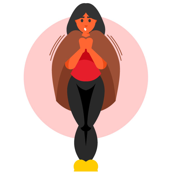 Mujer enferma con fiebre