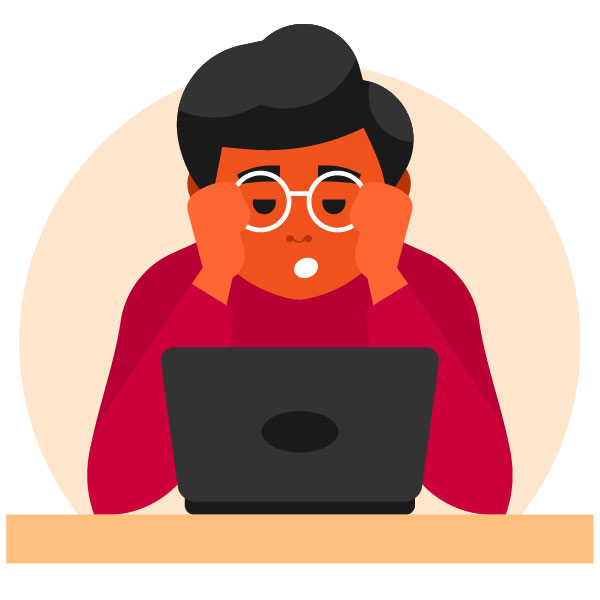 Aprendiz de colegial con un portátil