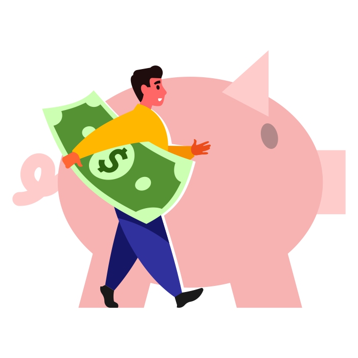 Concepto de ahorro de dinero