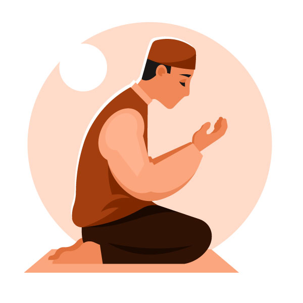 Hombre musulmán rezando