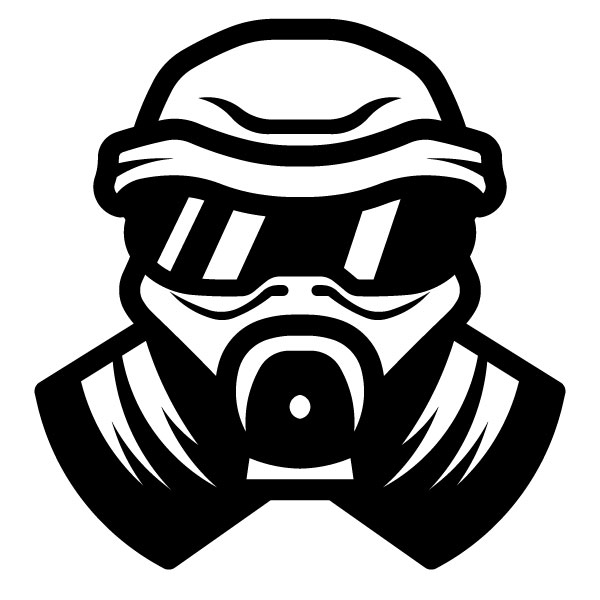 Silueta de máscara antigás