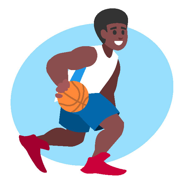 Jugador de baloncesto negro