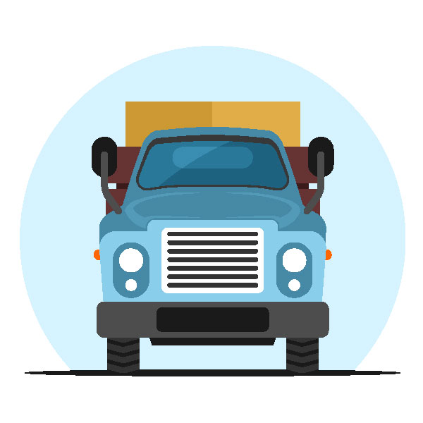 Frontansicht eines schweren Lkw