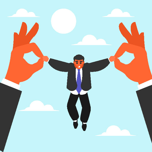 Hombre de negocios en apuros