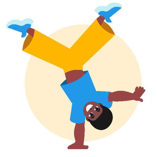 Schwarzes Kind Straßentänzerin