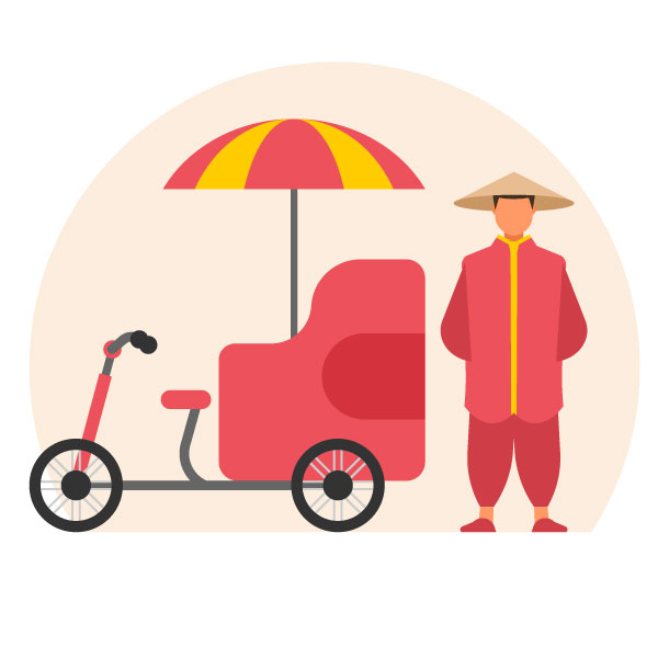 Vietnamesischer Taxifahrer