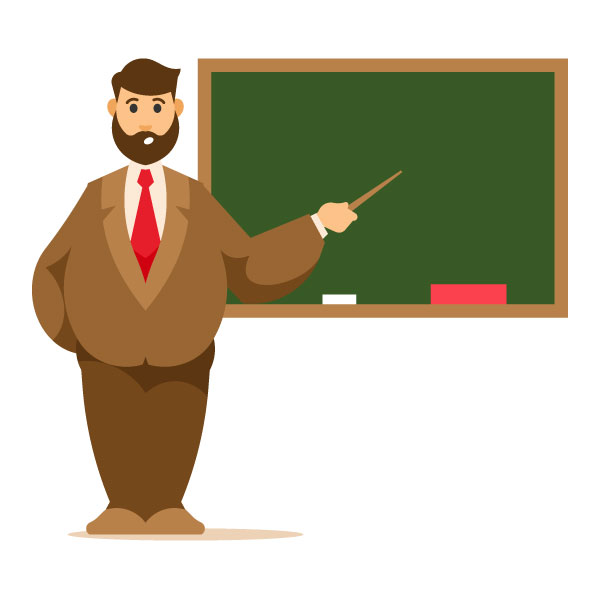 Profesor frente a la pizarra