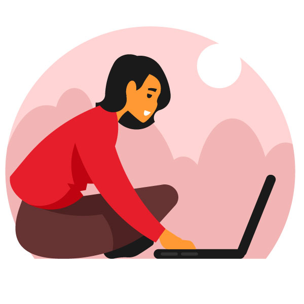 Weibliche Freiberuflerin, die im Freien arbeitet