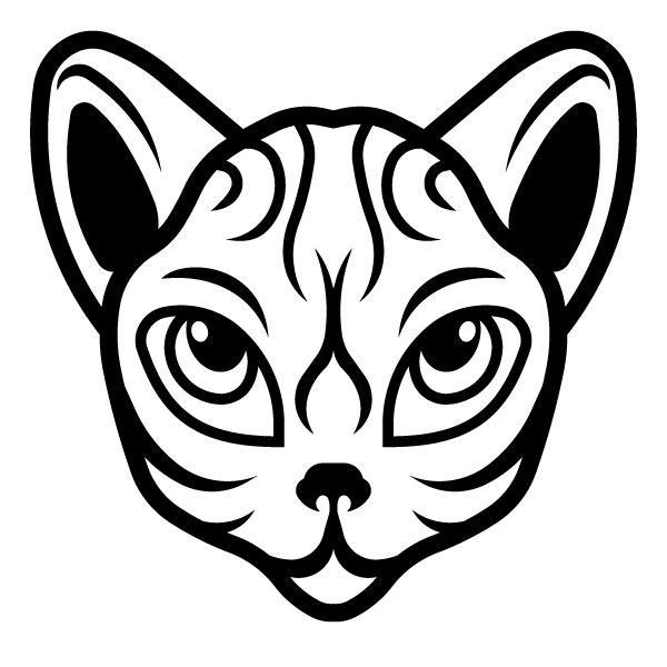 Silueta de gato Sphynx