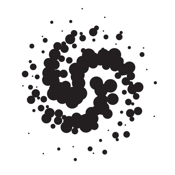 Patrón de puntos negros en espiral