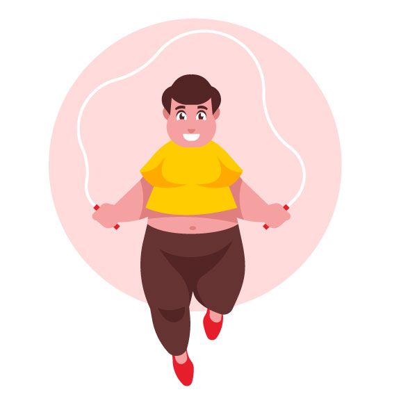 Hombre saltando la cuerda para perder peso