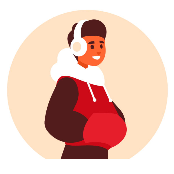 Cooles Kind mit Kopfhörern