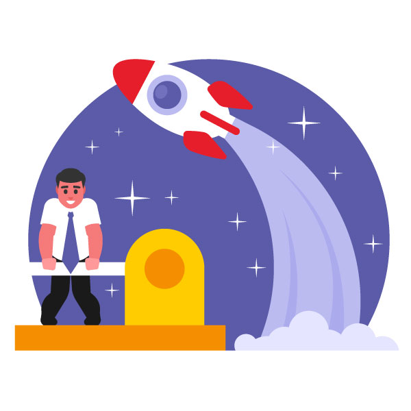 Concepto de lanzamiento de startup