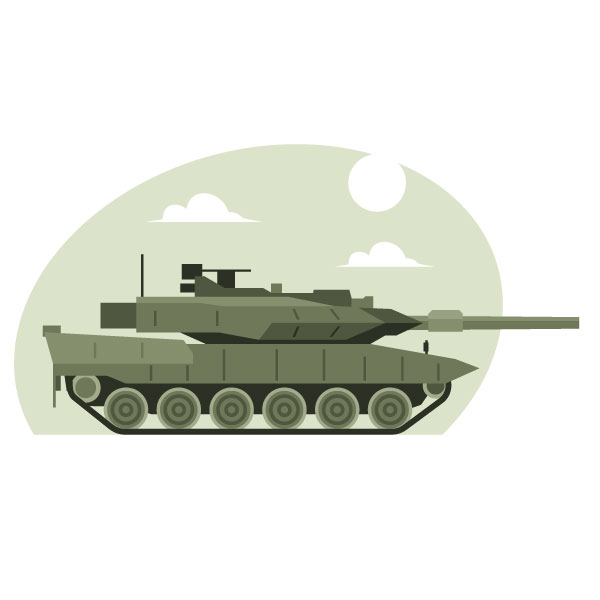 Vehículo militar, un tanque
