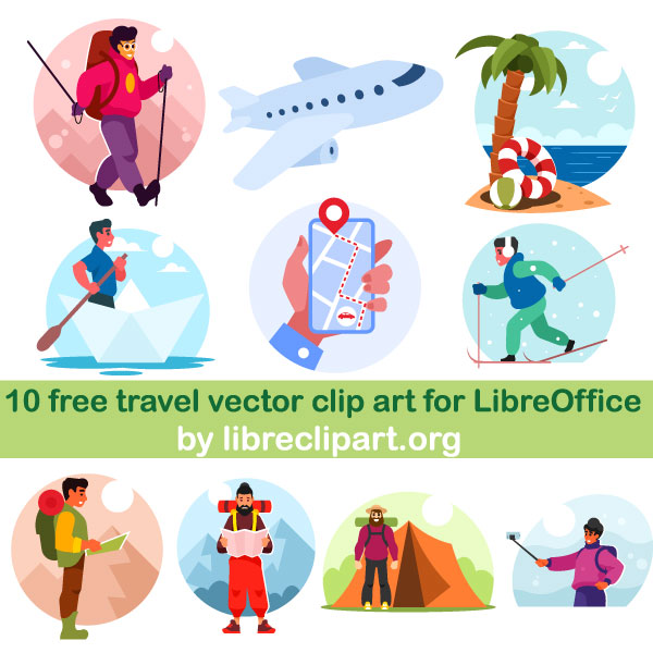 10 imágenes prediseñadas vectoriales con temática de viajes