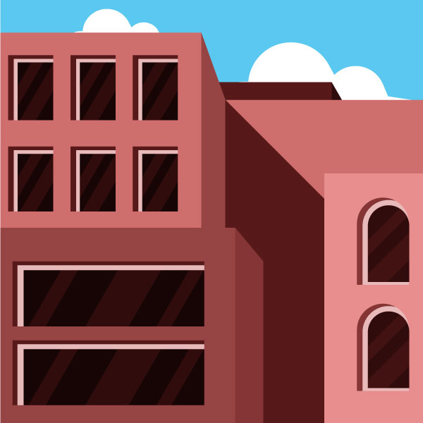 Edificio residencial con muchas ventanas