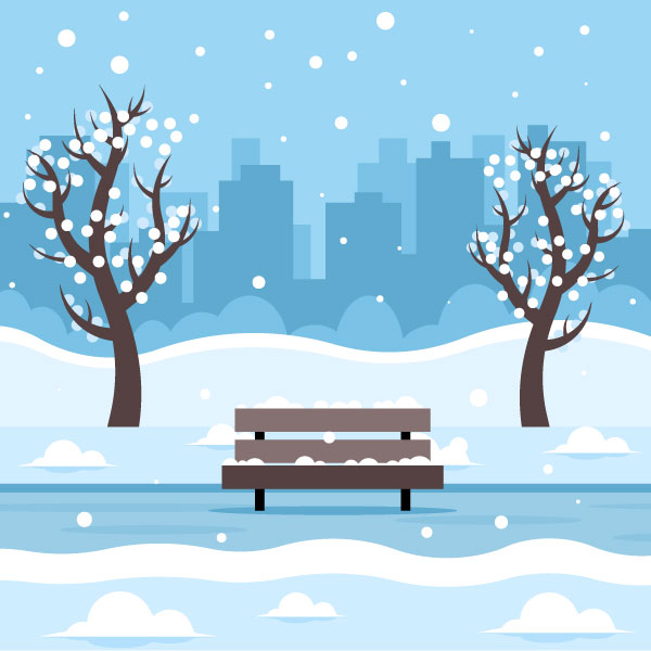 Stadtpark in der Wintersaison