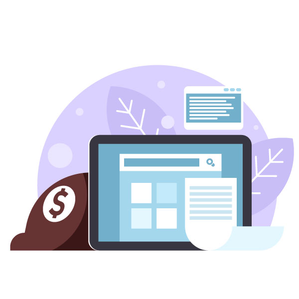 Grafisches Konzept der Online-Buchhaltung