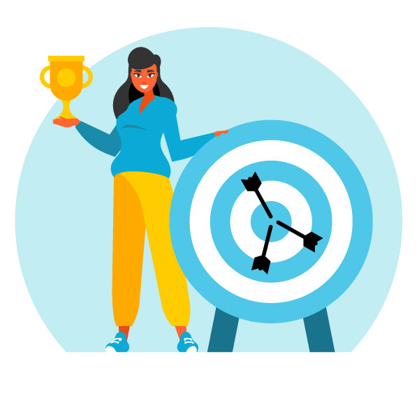 Concepto gráfico de mujer exitosa