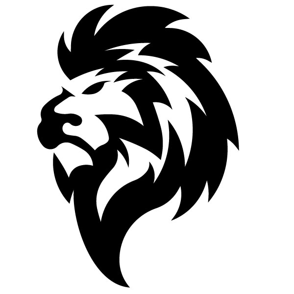 Plantilla de logotipo de silueta de cabeza de león