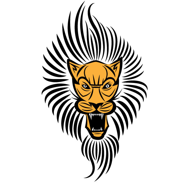 Cabeza de león rugiente