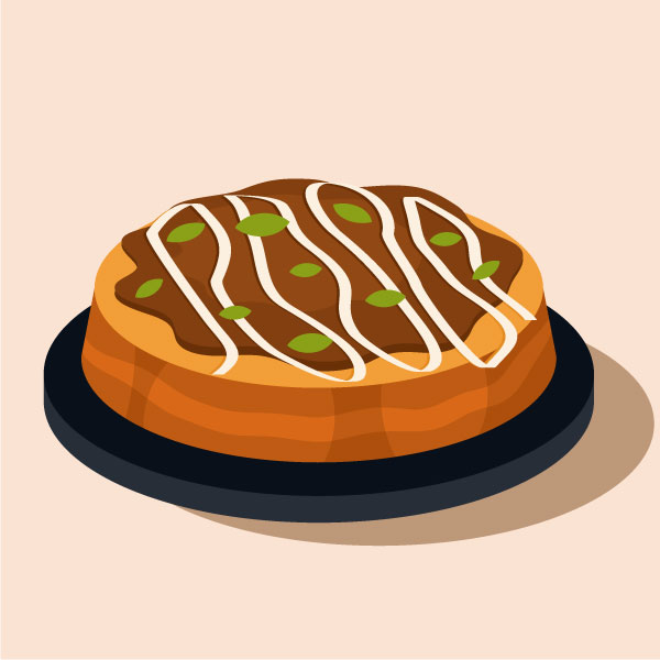 Okonomiyaki Japanischer Pfannkuchen