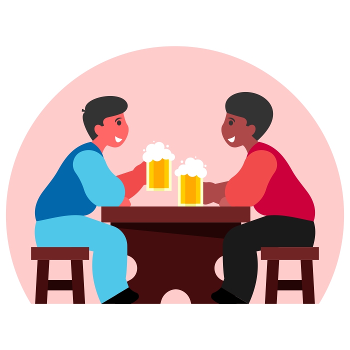 Zwei Freunde trinken Bier