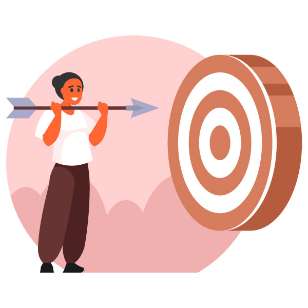 Mujer alcanzando sus metas