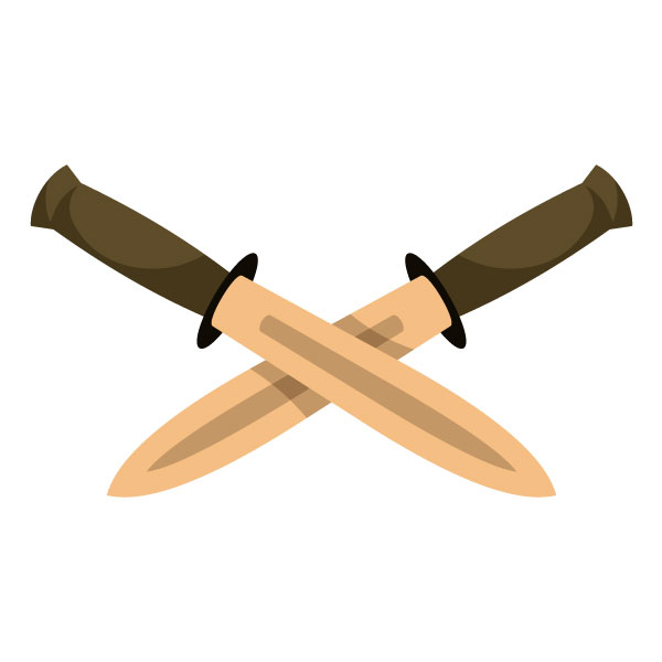 Gekreuzte Taschenmesser