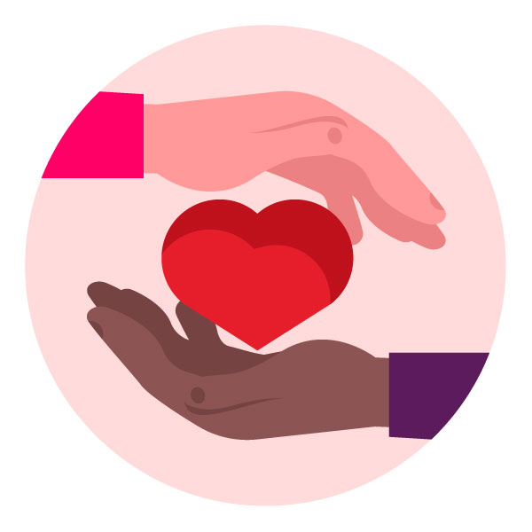 Herz zwischen den Händen