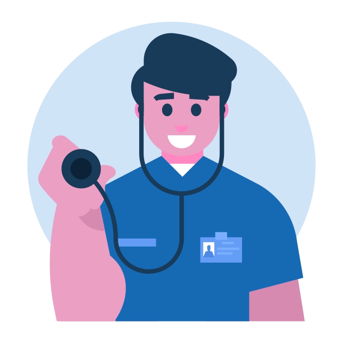 Médico con estetoscopio