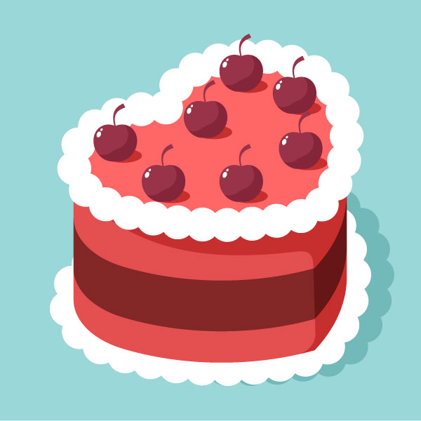 Kirschtorte in Herzform