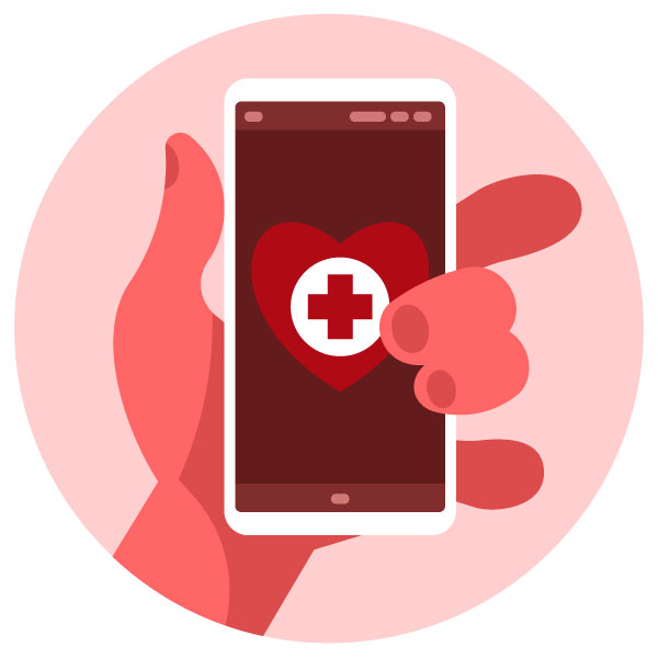 Concepto de aplicación de salud